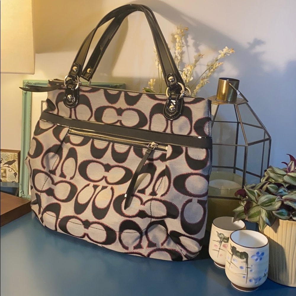 Coach Poppy Signature Glam Tote 18979